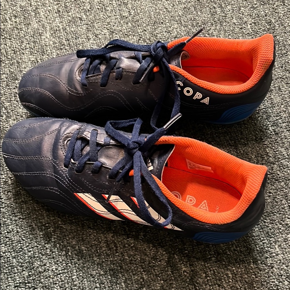 Adidas Mens 6 Soccer Shoes - Navy and Orange